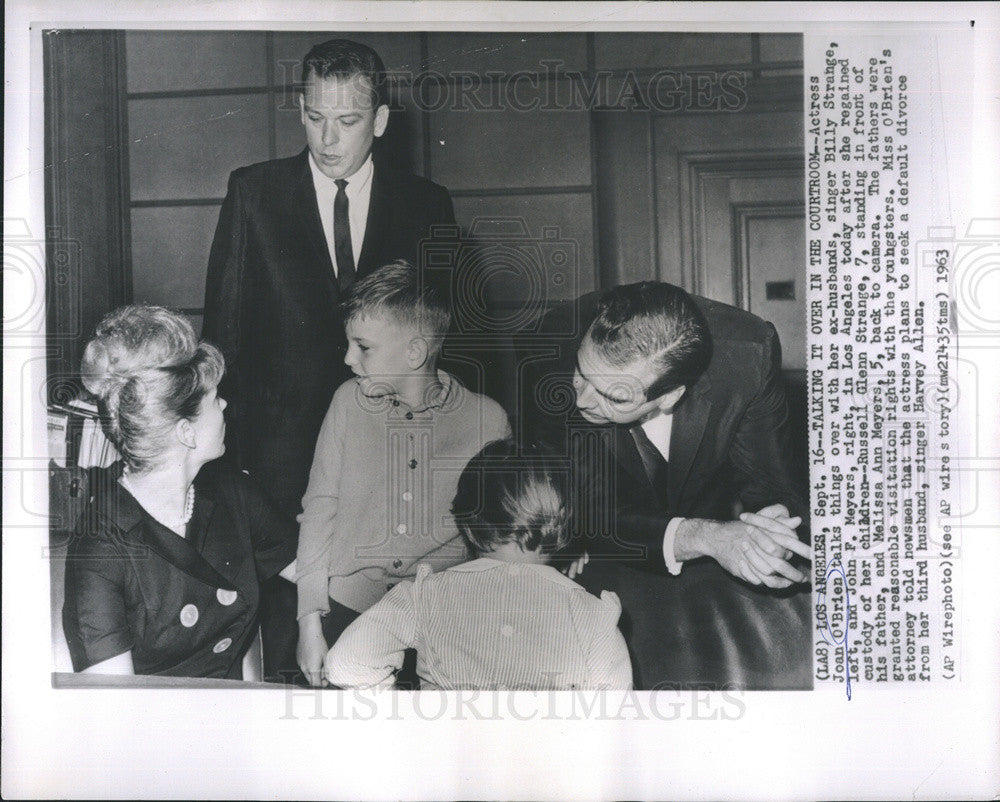 1963 Press Photo Actress Joan O&#39;Brien, Billy Strange, John Meyers - Historic Images