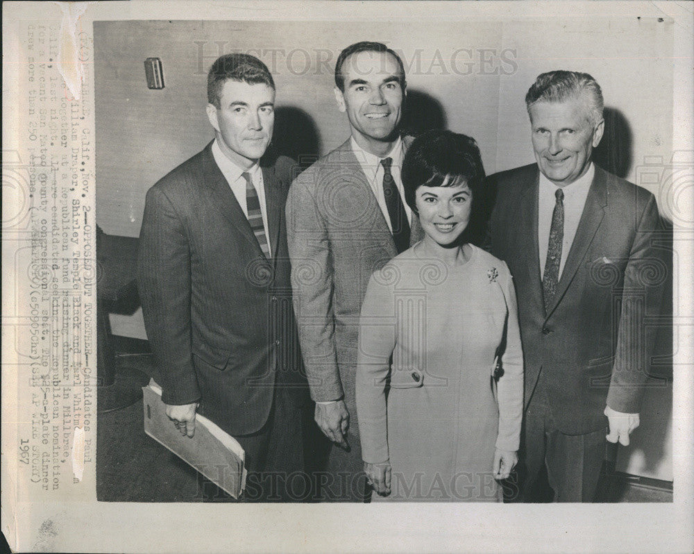 1967 Press Photo Candidates Paul William Draper Shirley Temple Black Karl White - Historic Images