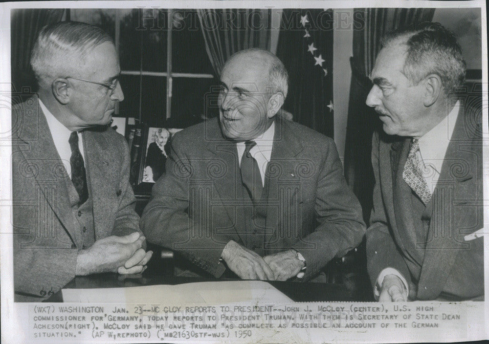 1950 Press Photo High Commissioner John McCloy Reporting To President Truman - Historic Images