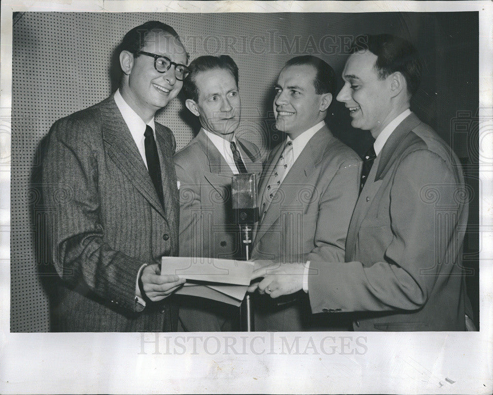 1953 Press Photo Lets Talk It Over Radio Show Lee Schooler James McGuire - Historic Images