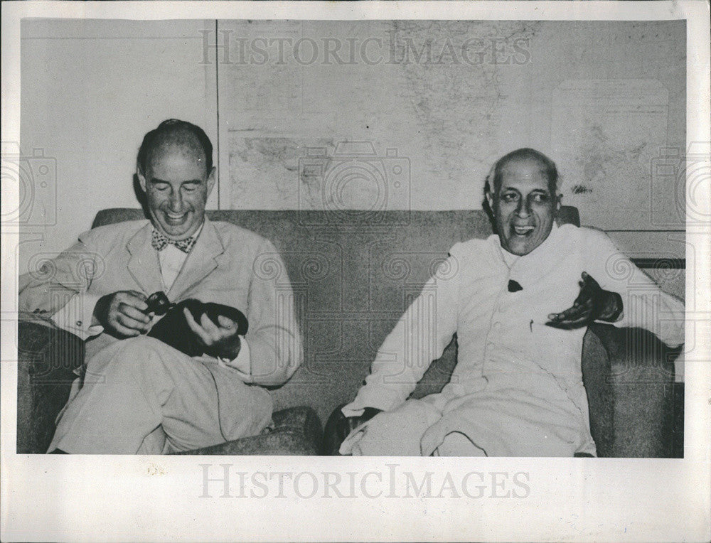 1953 Press Photo Adlai Stevenson World Trip Jawaharlal Nehru India New Delhi - Historic Images