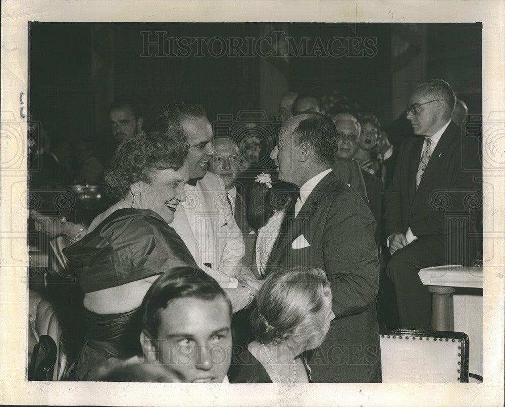 1956 Press Photo Democratic Leaders Gala Party Adlai Stevenson Frank Clement - Historic Images