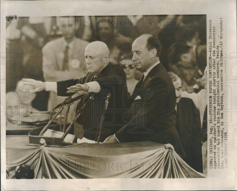 1956 Press Photo Democrat Adlai Stevenson Speaking Before Convention - Historic Images