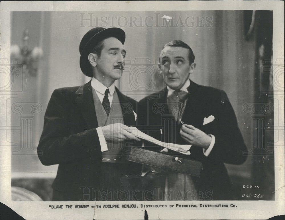 1932 Press Photo Adolph Menjou and Claude Allister in "Blame the Woman" - Historic Images