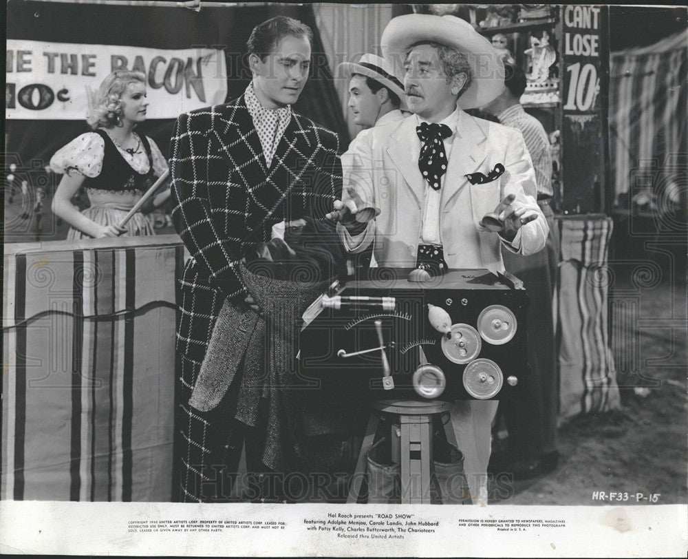 1941 Press Photo Road Show Movie Poster, Actor Adolphe Menjou, Carole Landic - Historic Images