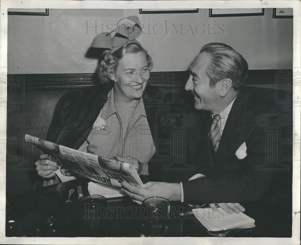 1942 Press Photo Adolphe Menjou Wife Actress Verree Teasdale Brown Derby - Historic Images