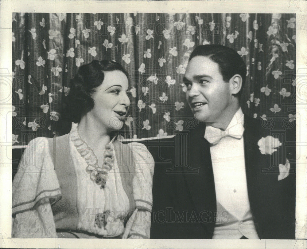 1936 Press Photo Ziegfeld Follies Of The Air Guests Jimmy Melton Fannie Brice - Historic Images