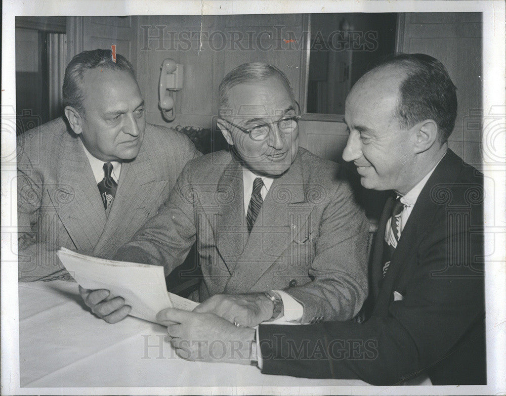 1948 Press Photo President Truman With Adlai Stevenson Senator Scott Lucas - Historic Images