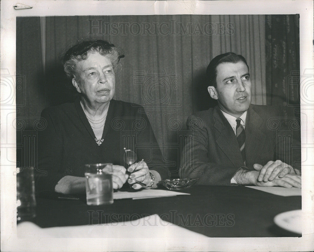 1954 Press Photo First Lady Eleanor Roosevelt ADA Convention Panel Guest Speaker - Historic Images