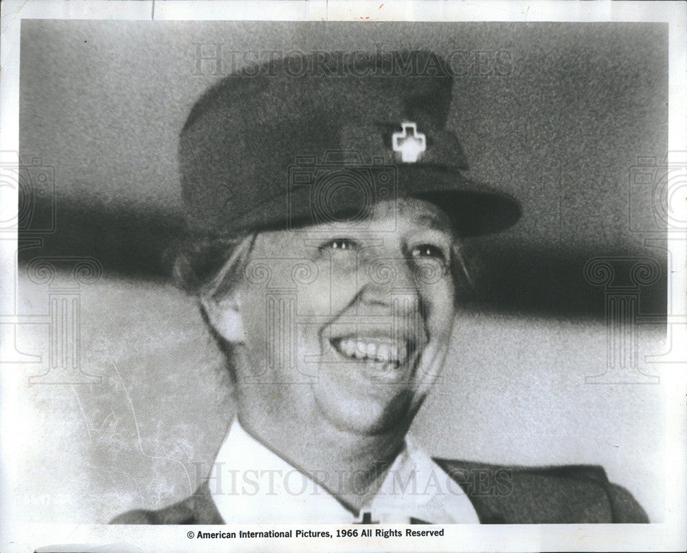 1966 Press Photo First Lady Eleanor Roosevelt Smiling Happy President FDR Wife - Historic Images