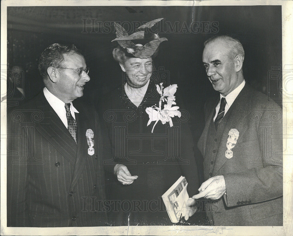 1944 Press Photo Mrs FD Roosevelt, Sid Hillman &amp; Philip Murray - Historic Images