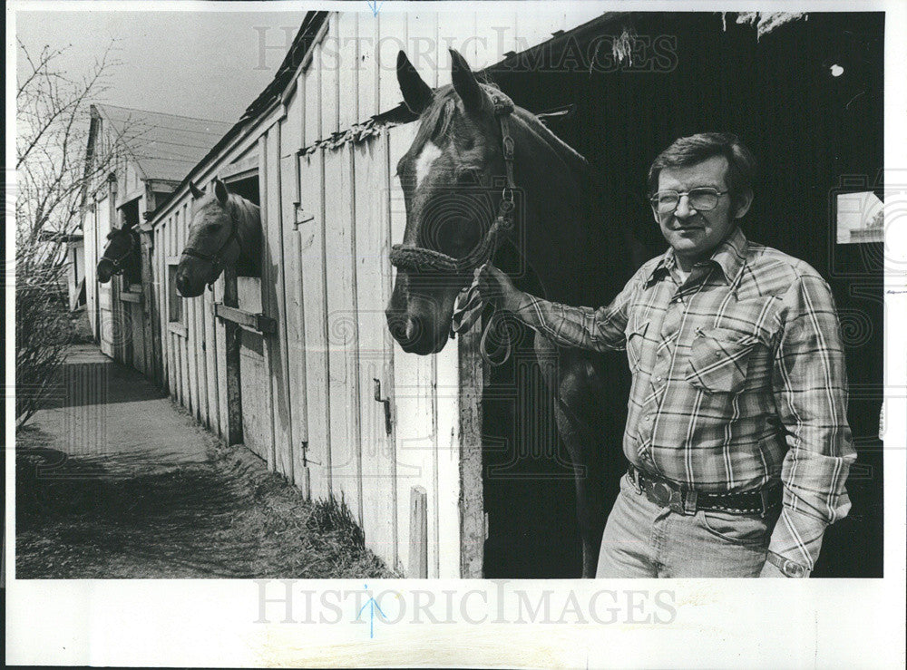 1980 Press Photo Gerald Ostick/Horse/Satan&#39;s Choice - Historic Images