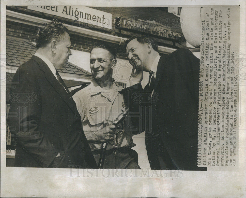 1956 Press Photo Senator George Bender Ohio Attorney General William O&#39;Neill - Historic Images