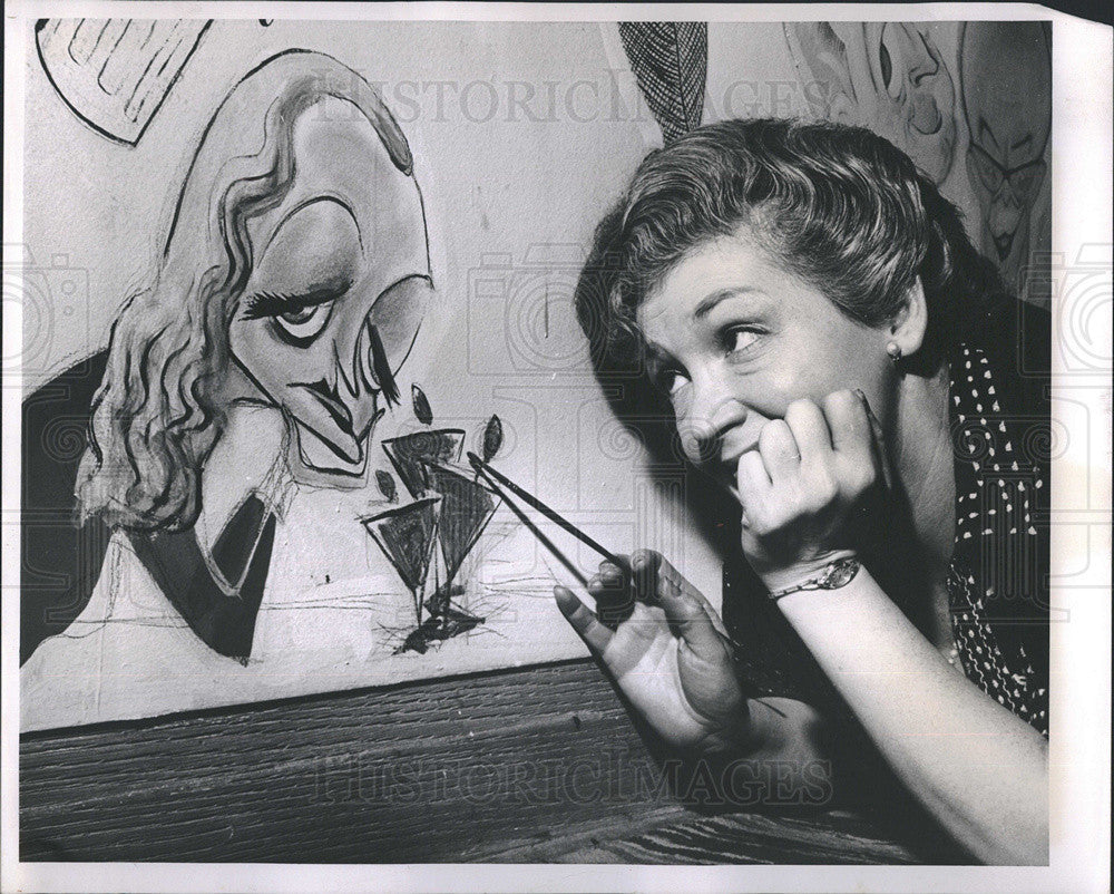 Press Photo Sally Zippert Caricaturist Artist Art Cartoons - Historic Images