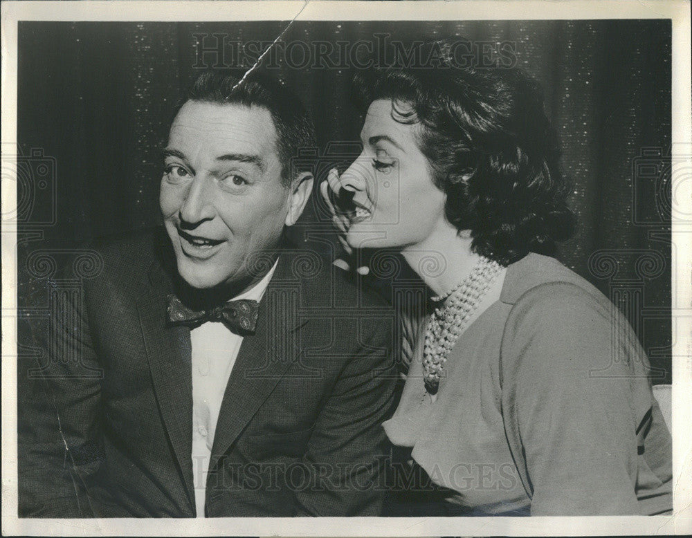 1961 Press Photo Pictured are Garry Moore and Jane Russell. - Historic Images