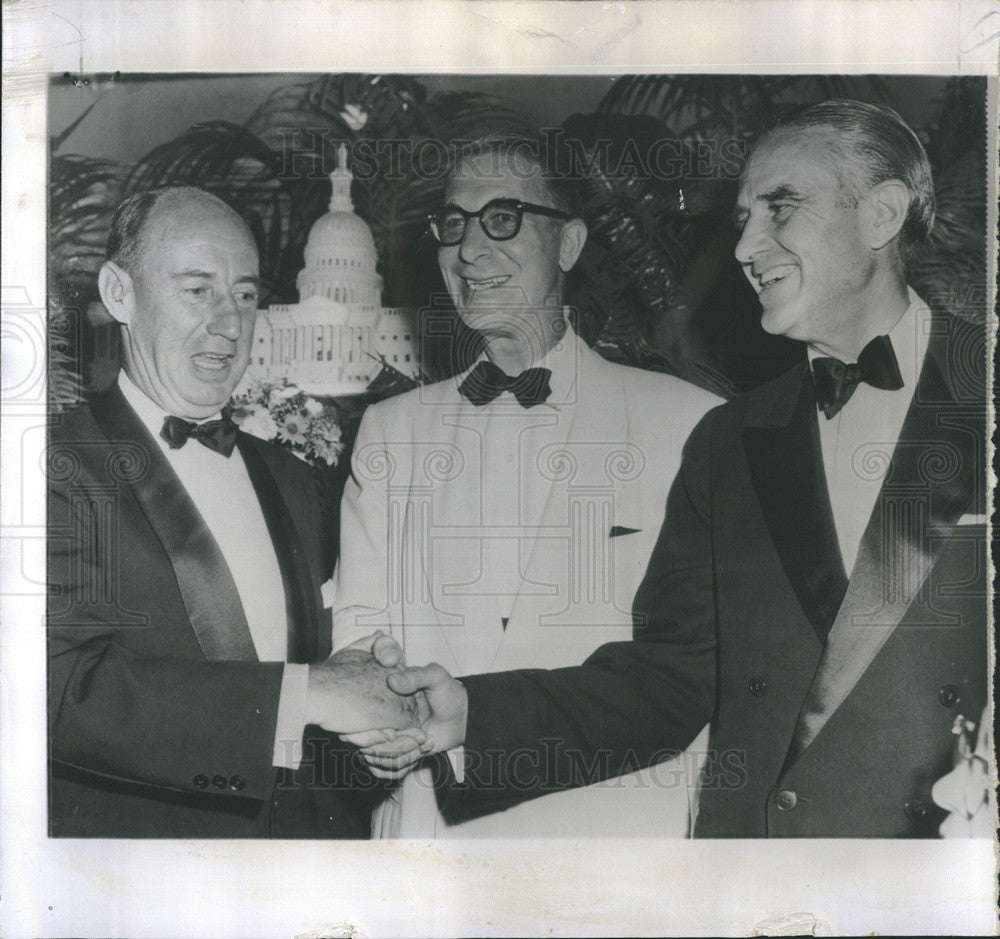 1956 Press Photo Sen Walter George, Sen Stevenson &amp; Gov Harriman NY - Historic Images