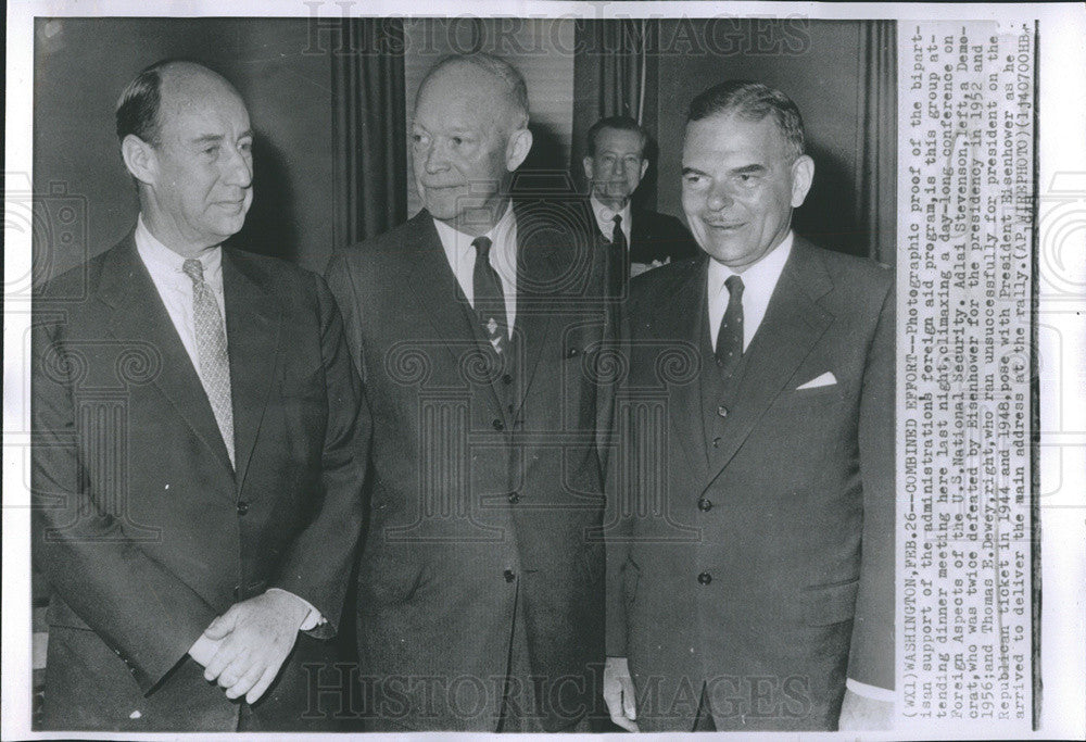 1948 Press Photo Adlai Stevenson Democrat Thomas E. Dewey Republican President - Historic Images