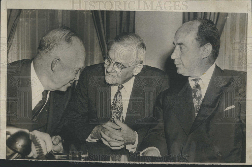 1953 Press Photo Adlai Stevenson President Eisenhower Secretary State John - Historic Images