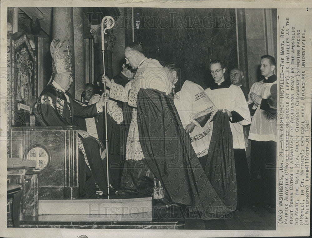 1948 Press Photo Rev. Patrick Aloysius O&#39;Boyle &amp; Rev. Amleto Giovanni Gicognani - Historic Images