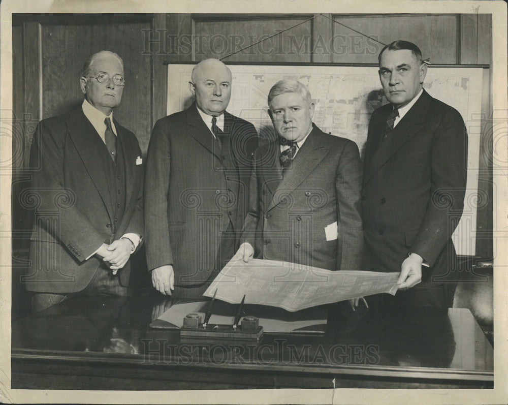 1936 Press Photo John Jay Abbott banker Harry Schmitz John O&#39;Connor manager FHA - Historic Images