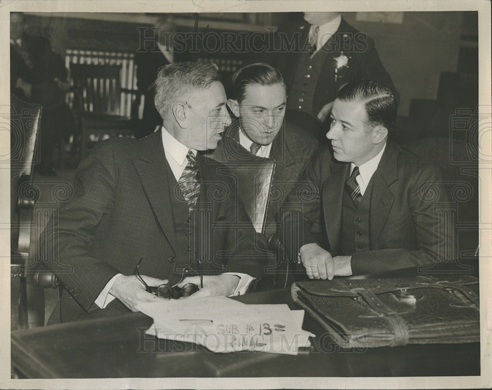 1937 Press Photo Atty&#39;s Staphano &amp; Friedman for Obinger Charged with Shooting - Historic Images