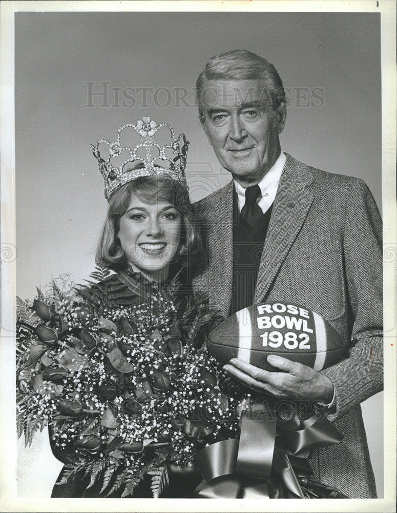 1981 Press Photo James Stewart, Kathryn Ann Potthast, Tournament of Roses Parade - Historic Images