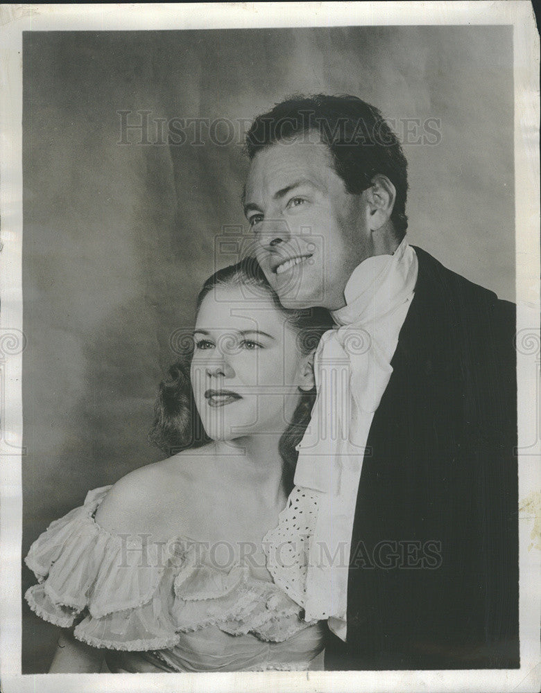 1950 Press Photo Betty Oakes as Mitzi Webb Tilton as Schubert Actors Blossom - Historic Images