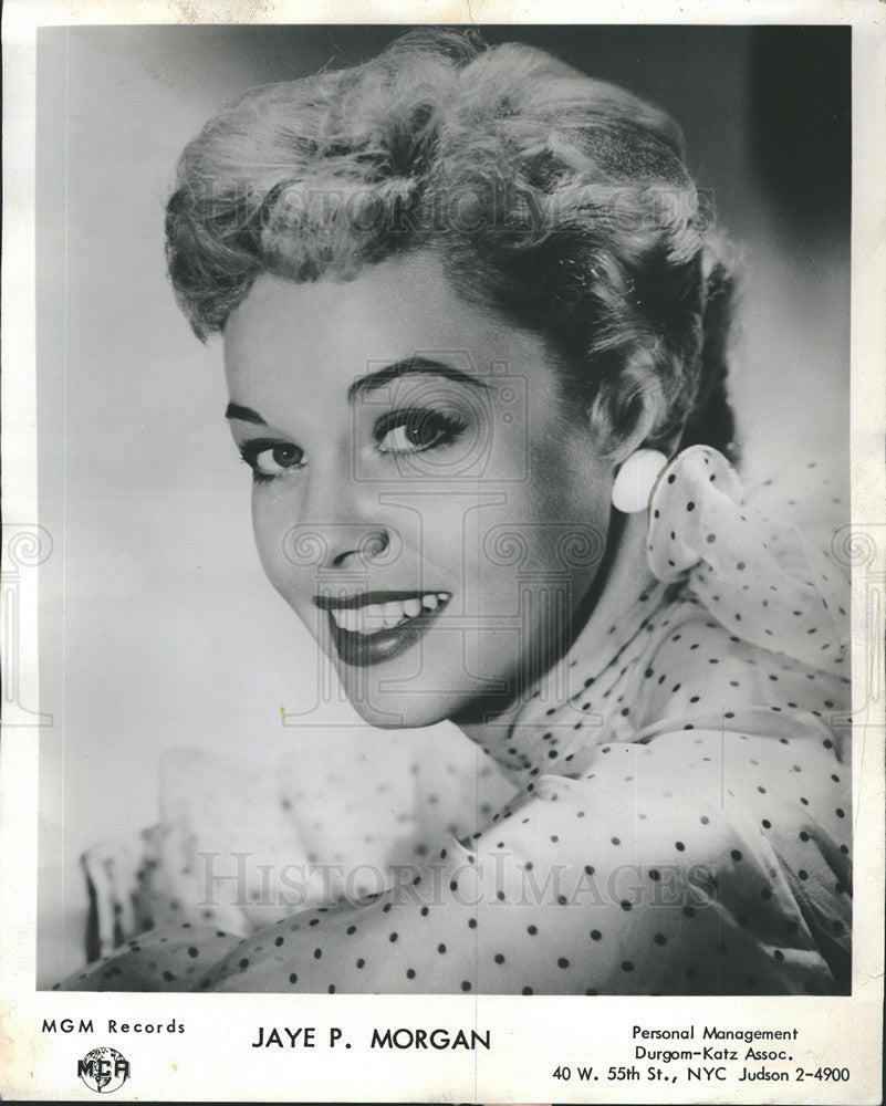 1961 Press Photo Jaye P. Morgan Singer Vocalist Empire Room Show - Historic Images