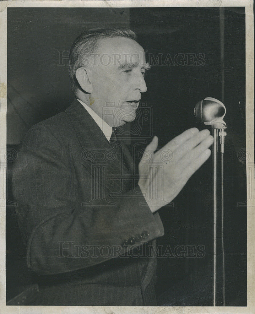 1950 Press Photo Joseph O&#39;Mahoney adressses democratic meeting - Historic Images