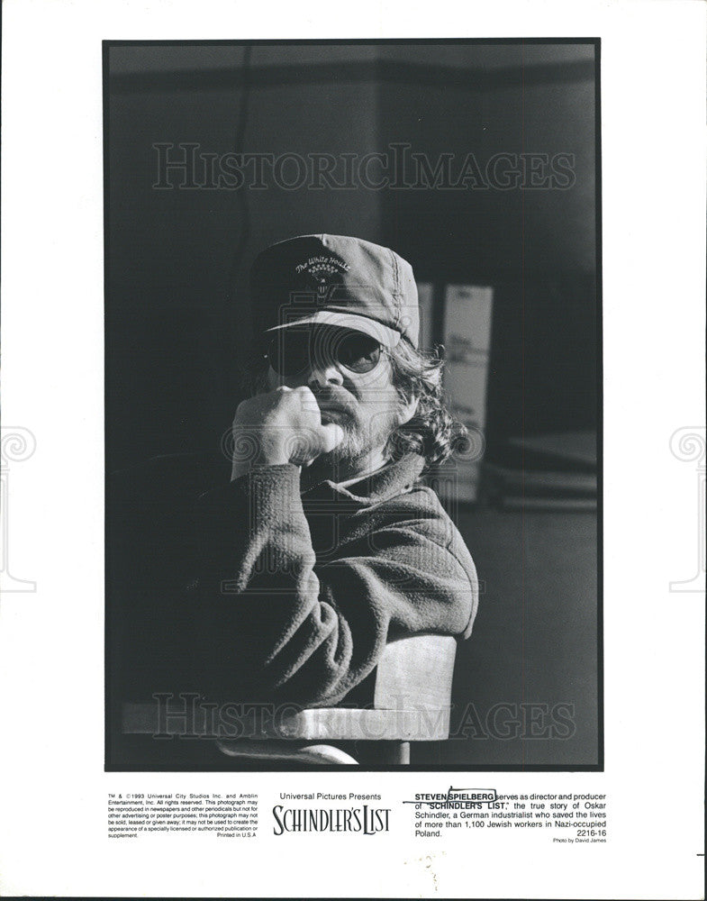 1994 Press Photo Schindler&#39;s List Film Director Steven Spielberg On Set - Historic Images