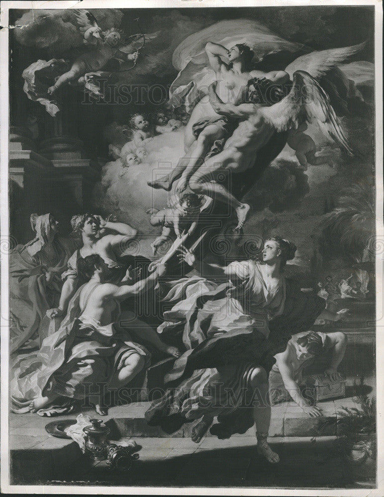1970 Press Photo of painting &quot;Rape of Orythia&quot; by artist, Francesco Solimena - Historic Images