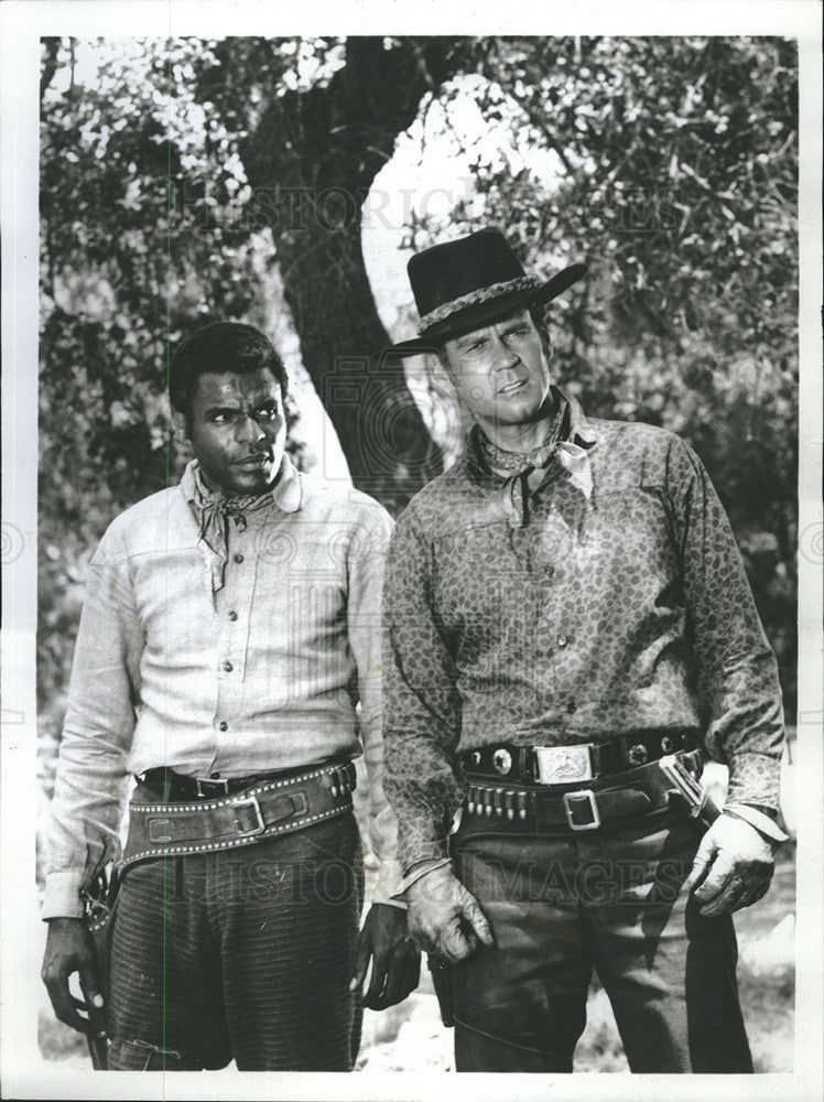 1968 Press Photo Actors Otis Young (L) &amp; Don Murray in ABC-TV&quot;s &quot;The Outcasts&quot; - Historic Images