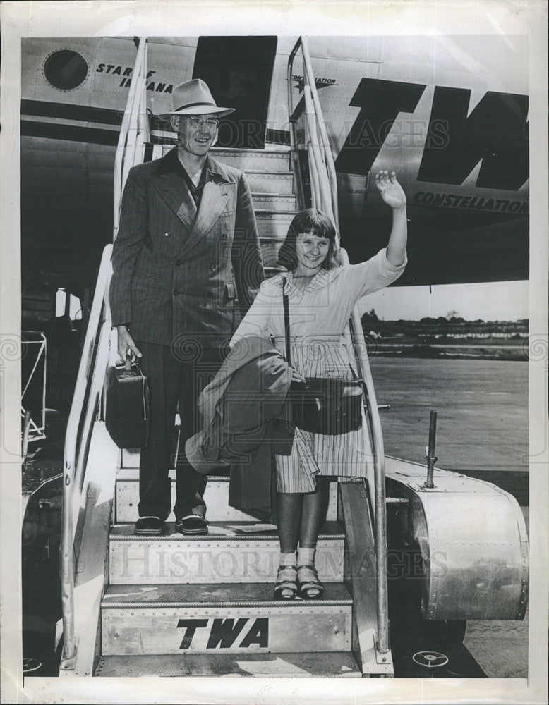 1948 Press Photo Elaine Monsemith and Jamereturning from safari in Belgian congo - Historic Images