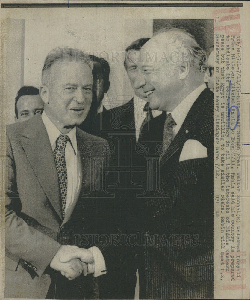 1978 Press Photo West German President Walter Scheel and Israeli Prime Minister - Historic Images