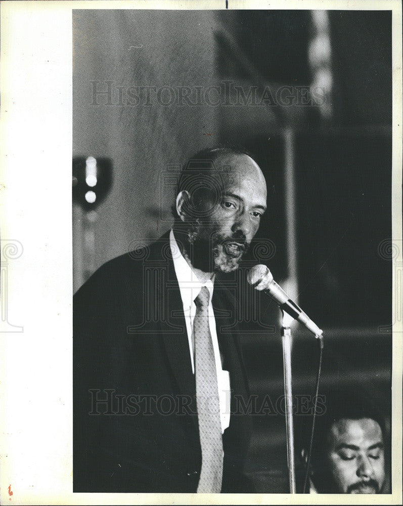1983 Press Photo of Al Raby at debate for 1st Dist. Congress race in Chicago - Historic Images