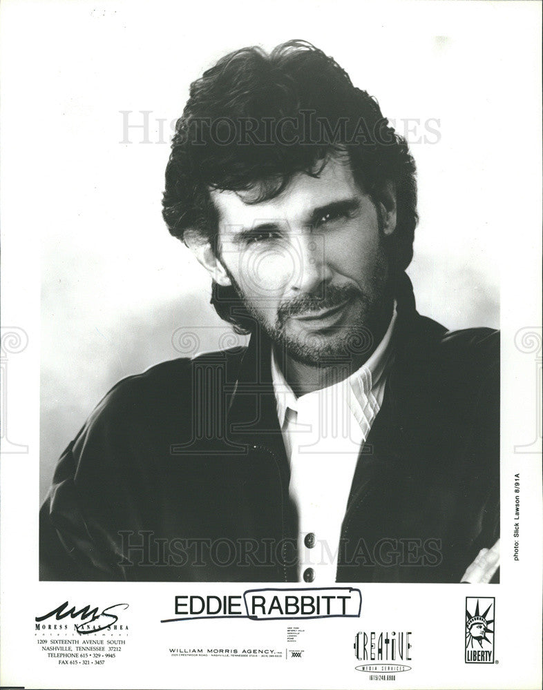 1991 Press Photo of singer/songwriter Eddie Rabbitt - Historic Images