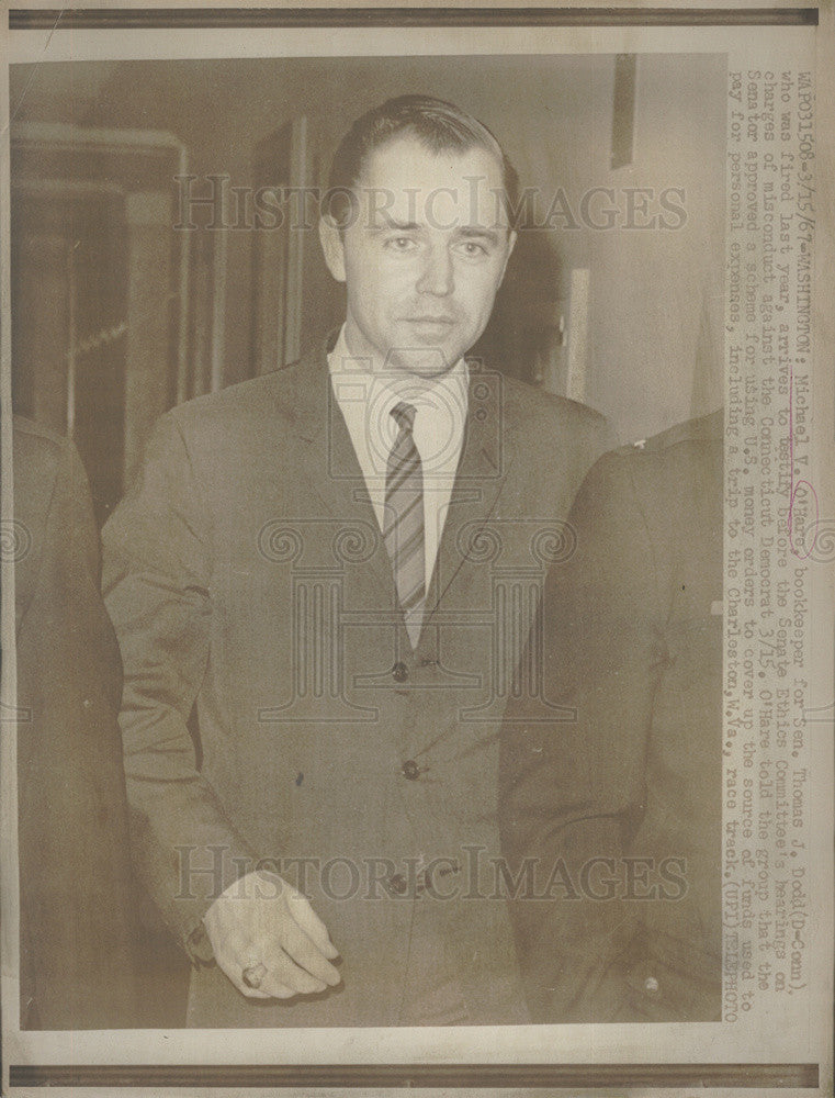 1967 Press Photo Michael O&#39;Hare To Testify on Charges of Misconduct Against Boss - Historic Images