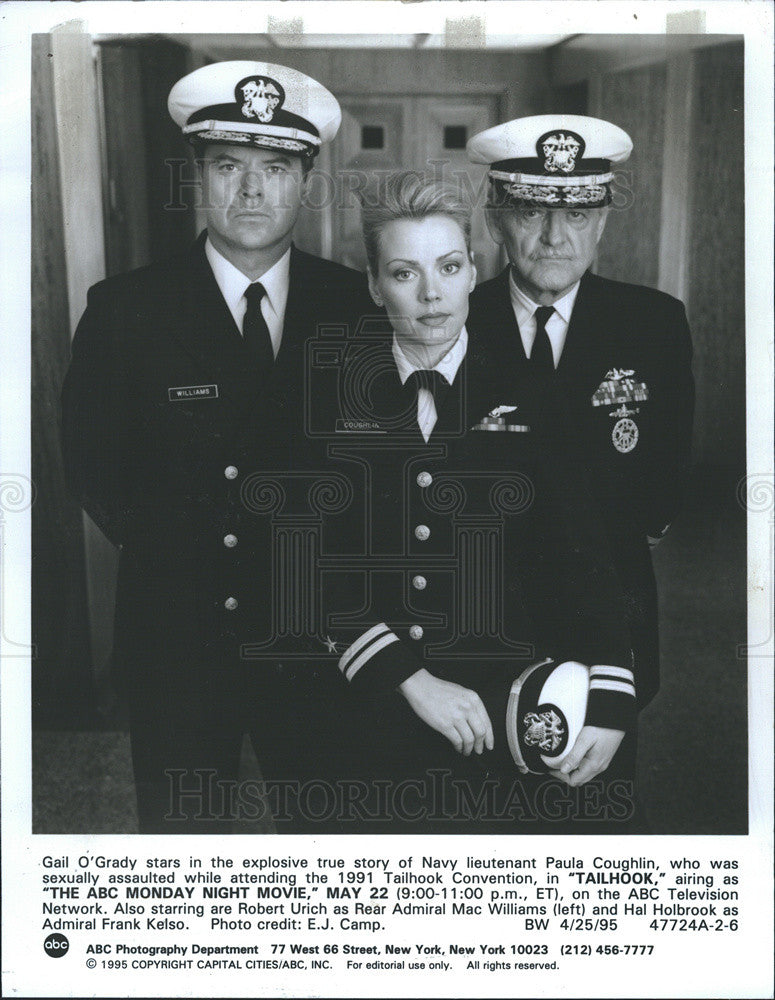 1995 Press Photo Gail O&#39;Grady As Lt Paula Coughlin In Tailhook Aired On ABC - Historic Images