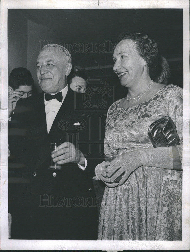 1962 Press Photo Soviet Ambassador Valedin Zorin and Wife at NY Dinner - Historic Images