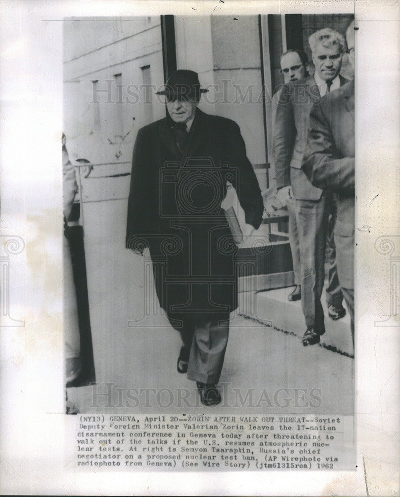 1962 Press Photo Soviet Deputy Foreign Minister V. Zorin 17-Nation Conference - Historic Images