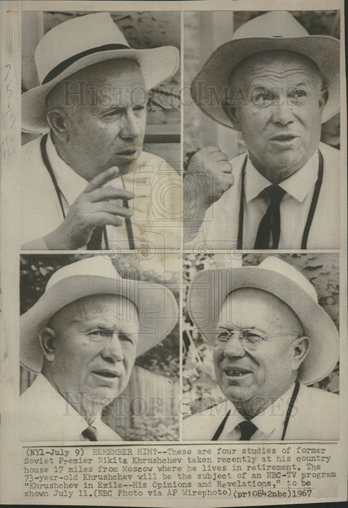 1967 Press Photo Soviet Premier Nikita Khrushchev Khrushchev in Exile- His - Historic Images