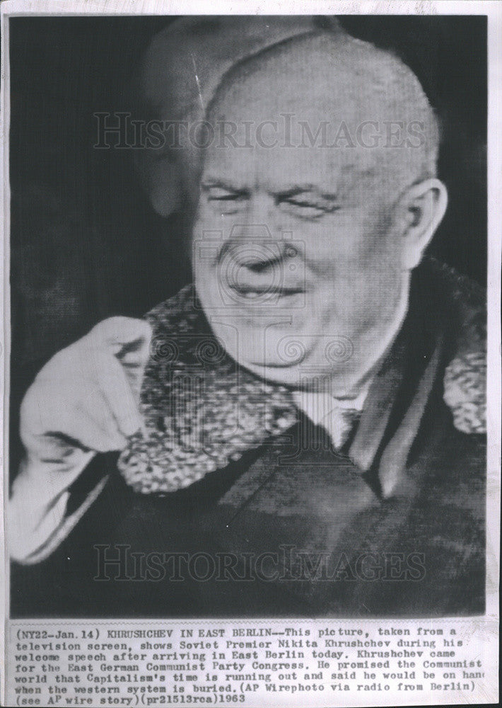 1963 Press Photo Soviet Premier Nikita Khrushchev Communist Party - Historic Images