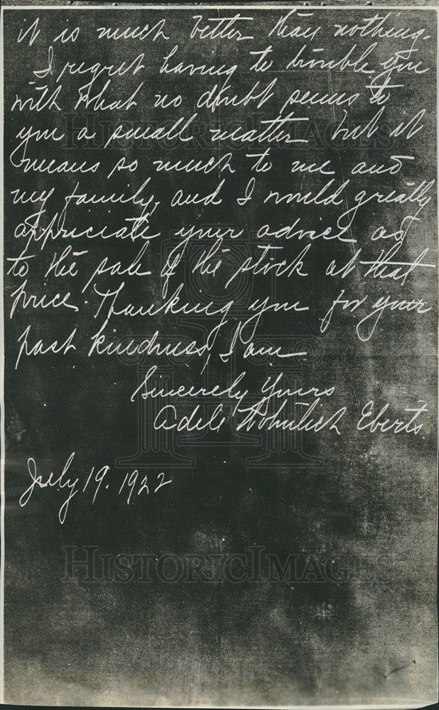 1930 Press Photo Letter to be used in Henry Ford-Leland matter court - Historic Images