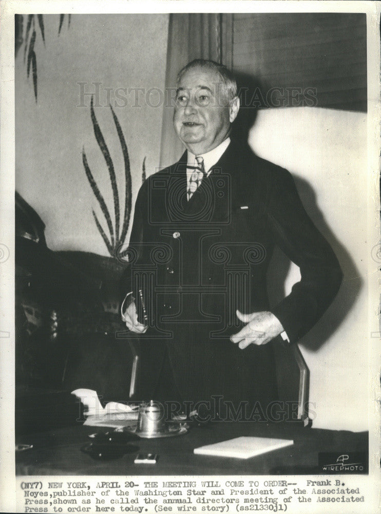 Press Photo Frank B Noyes publisher Washington Star Pres of Associated Press - Historic Images