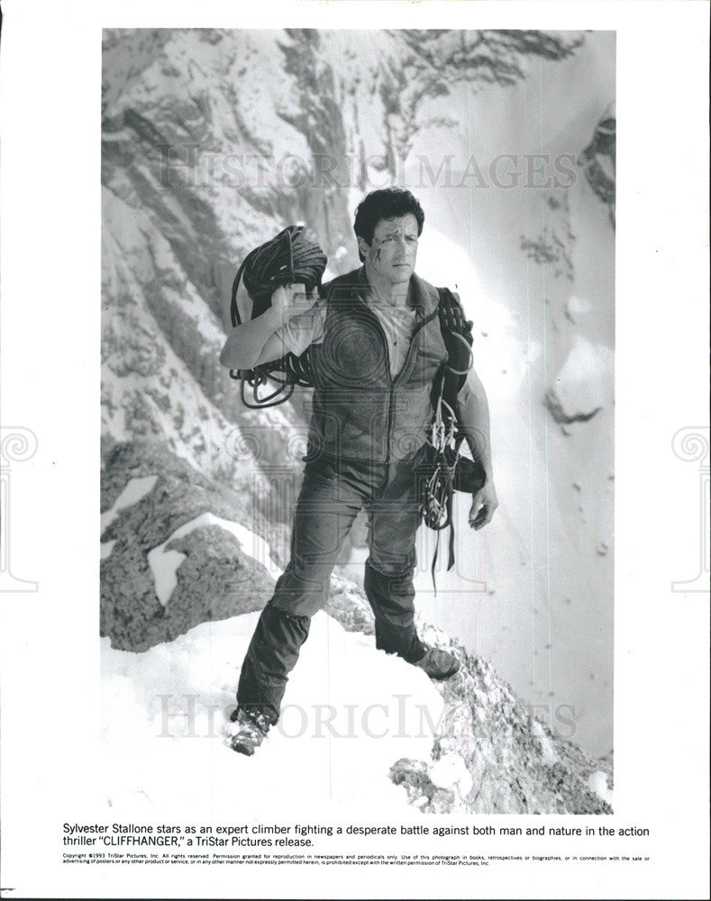 1996 Press Photo Sylvester Stallone Stars in &quot;Cliffhanger&quot; - Historic Images