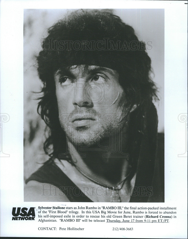 Press Photo Sylvester Stallone Rambo III - Historic Images