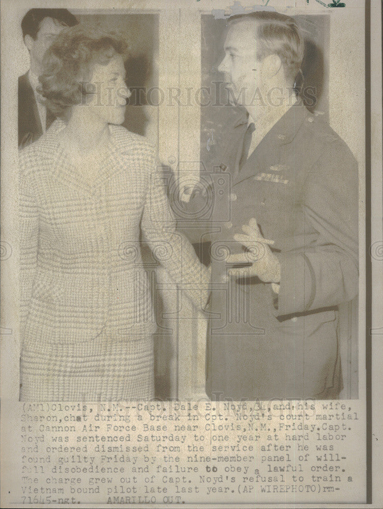 1968 Press Photo Capt Noyd refused train Vietnam bound pilot found guilty - Historic Images