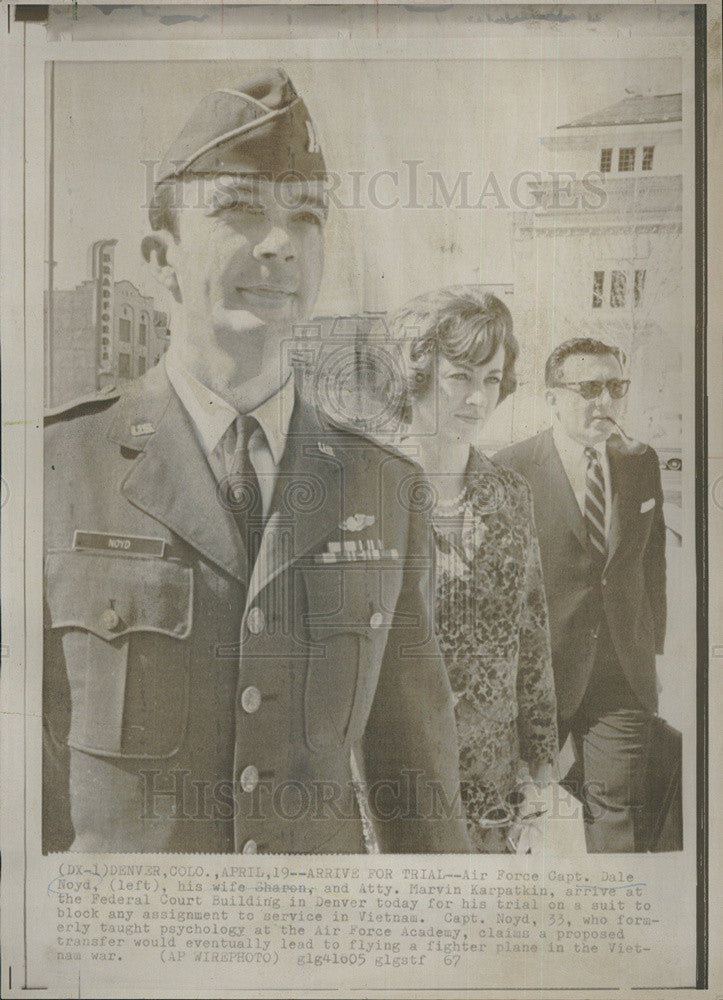 1967 Press Photo Air Force Capt Dale Noyd Federal court Vietnam War - Historic Images