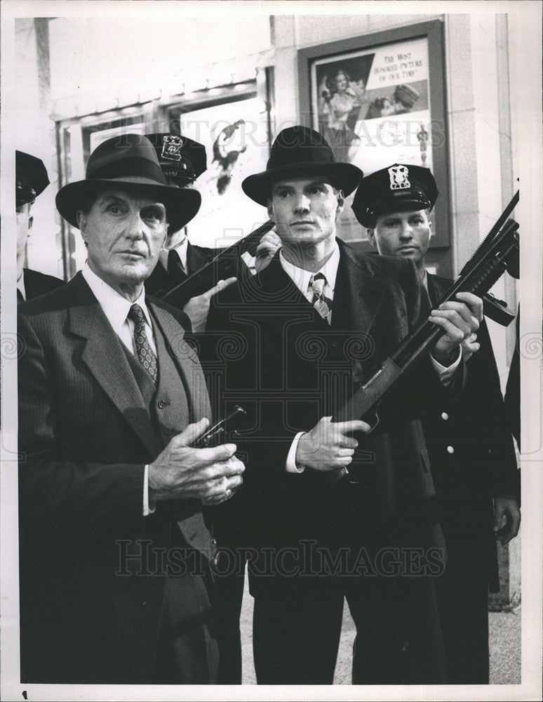 1991 Press Photo Actor Robert Stack NBC TV Movie &quot;Eliot Ness Return Jack Coleman - Historic Images