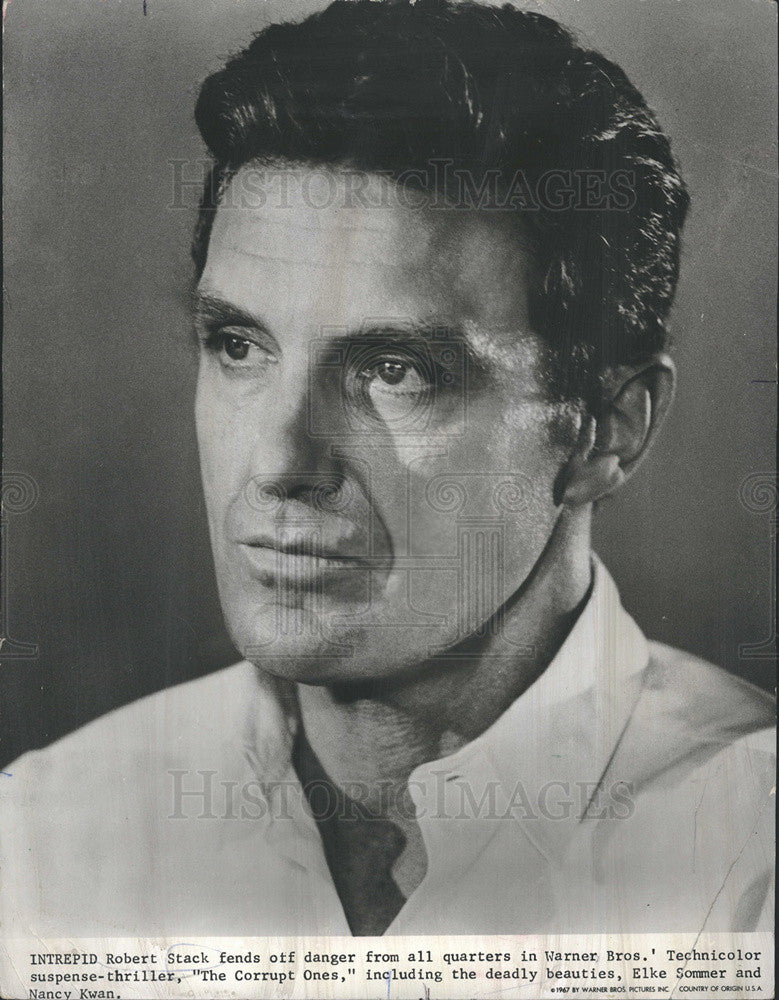 1967 Press Photo Robert Stack Actor Suspense Thriller Corrupt Ones Film Movie - Historic Images